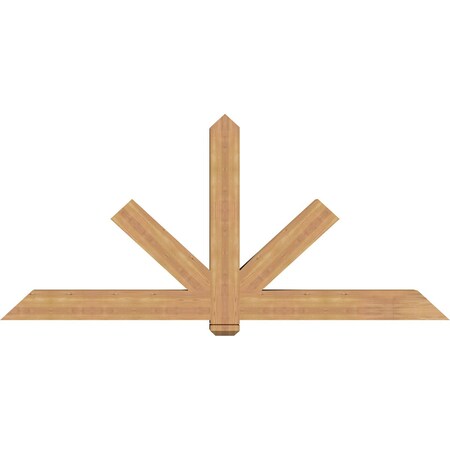 Ekena Millwork Kennewick Timber Gable Bracket, Western Red Cedar, 84"W x 38"H x 5 1/2"D x 5 1/2"F, 11/12 Pitch GBW084X38X0606KEN00SWR